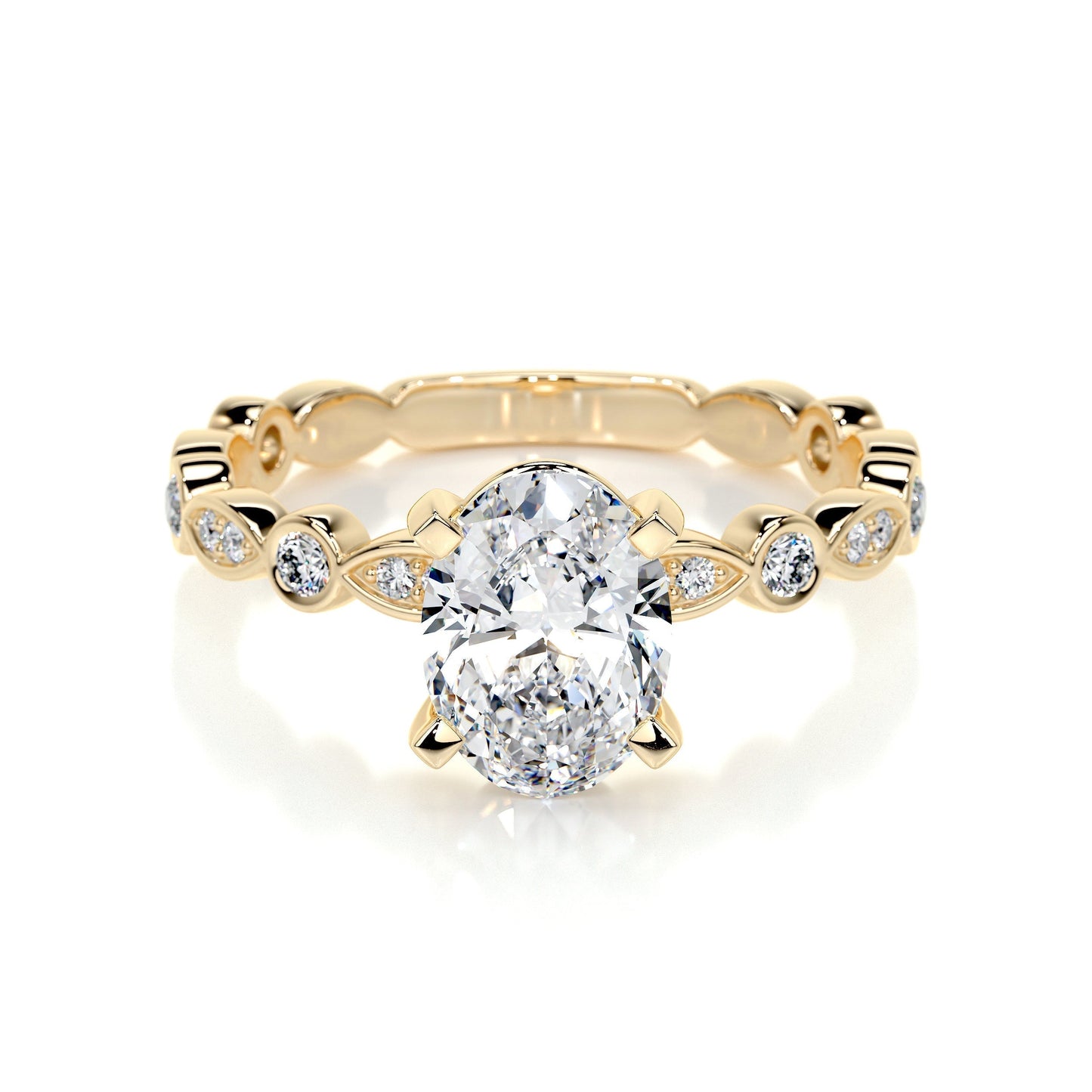 2.0 CT Oval Solitaire CVD F/SI1 Diamond Engagement Ring