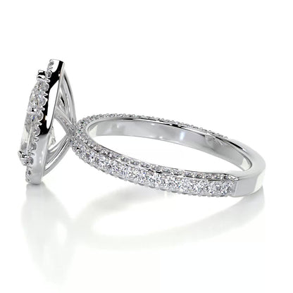 2.0 CT Pear Halo CVD F/VS2 Diamond Engagement Ring