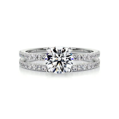 1.0 CT Round Solitaire CVD F/VVS2 Diamond Bridal Ring Set