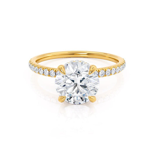 1.0 CT Round Hidden Halo CVD E/VS2 Diamond Engagement Ring