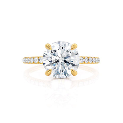 1.0 CT Round Hidden Halo CVD E/VS2 Diamond Engagement Ring