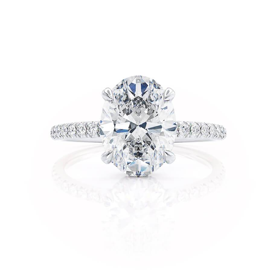 1.20 CT Oval Hidden Halo CVD F/VVS1 Diamond Engagement Ring