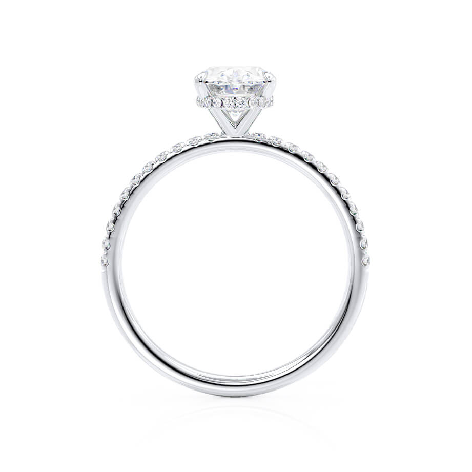 1.20 CT Oval Hidden Halo CVD F/VVS1 Diamond Engagement Ring