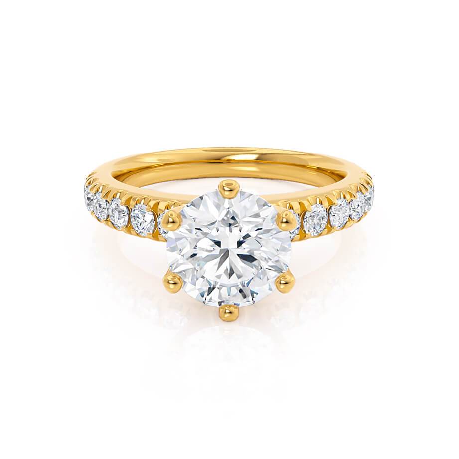 1.90 CT Round Pave Setting CVD E/VS1 Diamond Engagement Ring