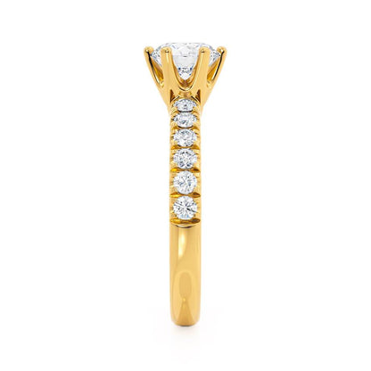 1.90 CT Round Pave Setting CVD E/VS1 Diamond Engagement Ring