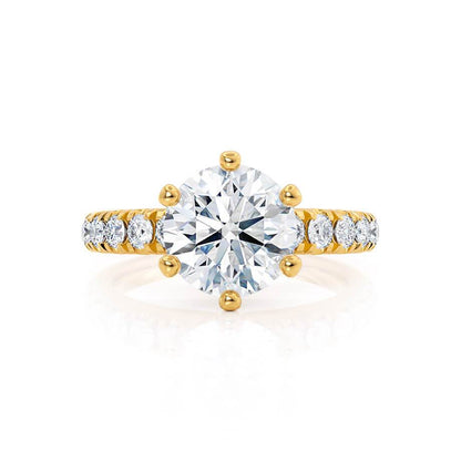 1.90 CT Round Pave Setting CVD E/VS1 Diamond Engagement Ring