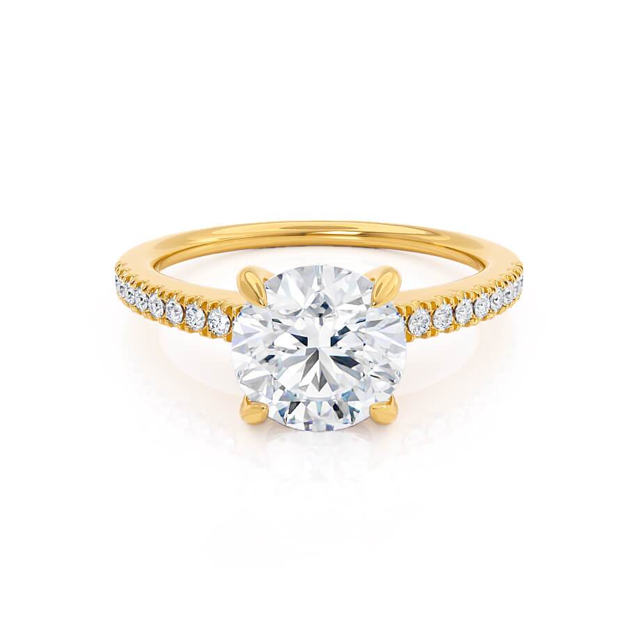 1.20 CT Round Pave Setting CVD E/VVS1 Diamond Engagement Ring