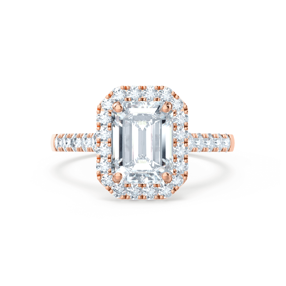 1.01 CT Emerald Halo CVD F/VVS2 Diamond Engagement Ring