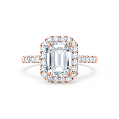 1.01 CT Emerald Halo CVD F/VVS2 Diamond Engagement Ring