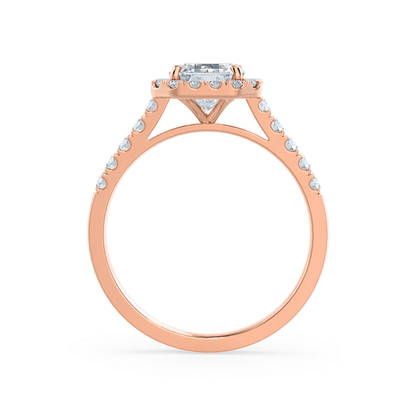 1.01 CT Emerald Halo CVD F/VVS2 Diamond Engagement Ring