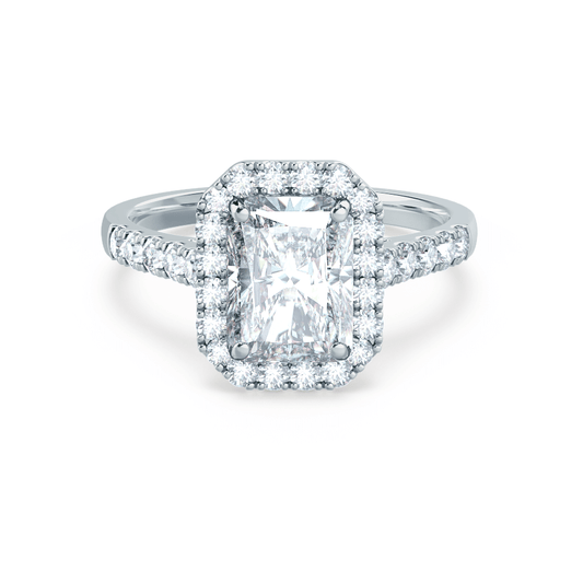 1.20 CT Radiant Halo CVD F/VVS2 Diamond Engagement Ring