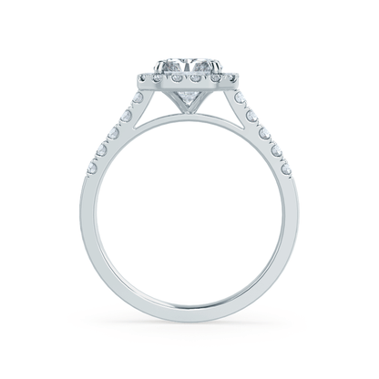 1.20 CT Radiant Halo CVD F/VVS2 Diamond Engagement Ring