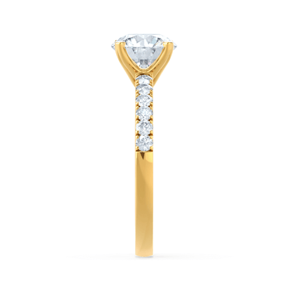 1.20 CT Round Pave Setting CVD F/VS2 Diamond Engagement Ring