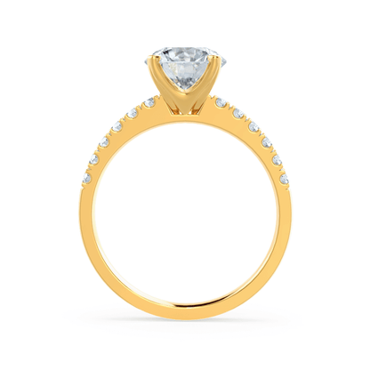 1.20 CT Round Pave Setting CVD F/VS2 Diamond Engagement Ring