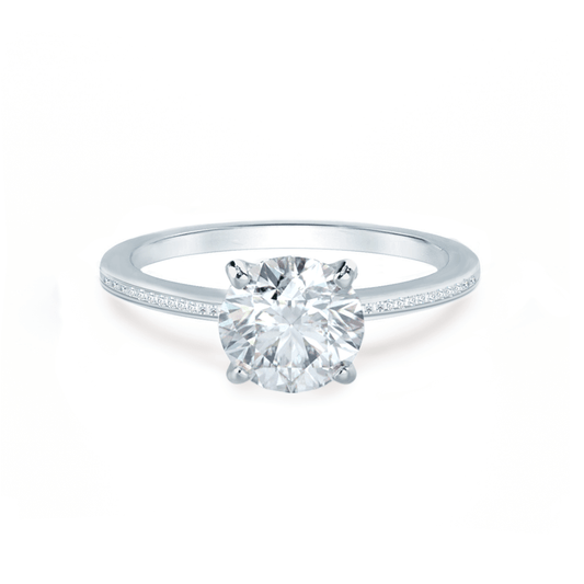 1.0 CT Round Solitaire CVD G/VS2 Diamond Engagement Ring