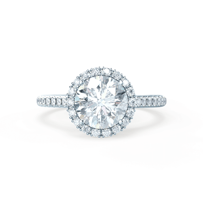 1.0 CT Round Halo CVD G/VS1 Diamond Engagement Ring