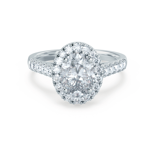 1.50 CT Oval Halo CVD E/VVS1 Diamond Engagement Ring