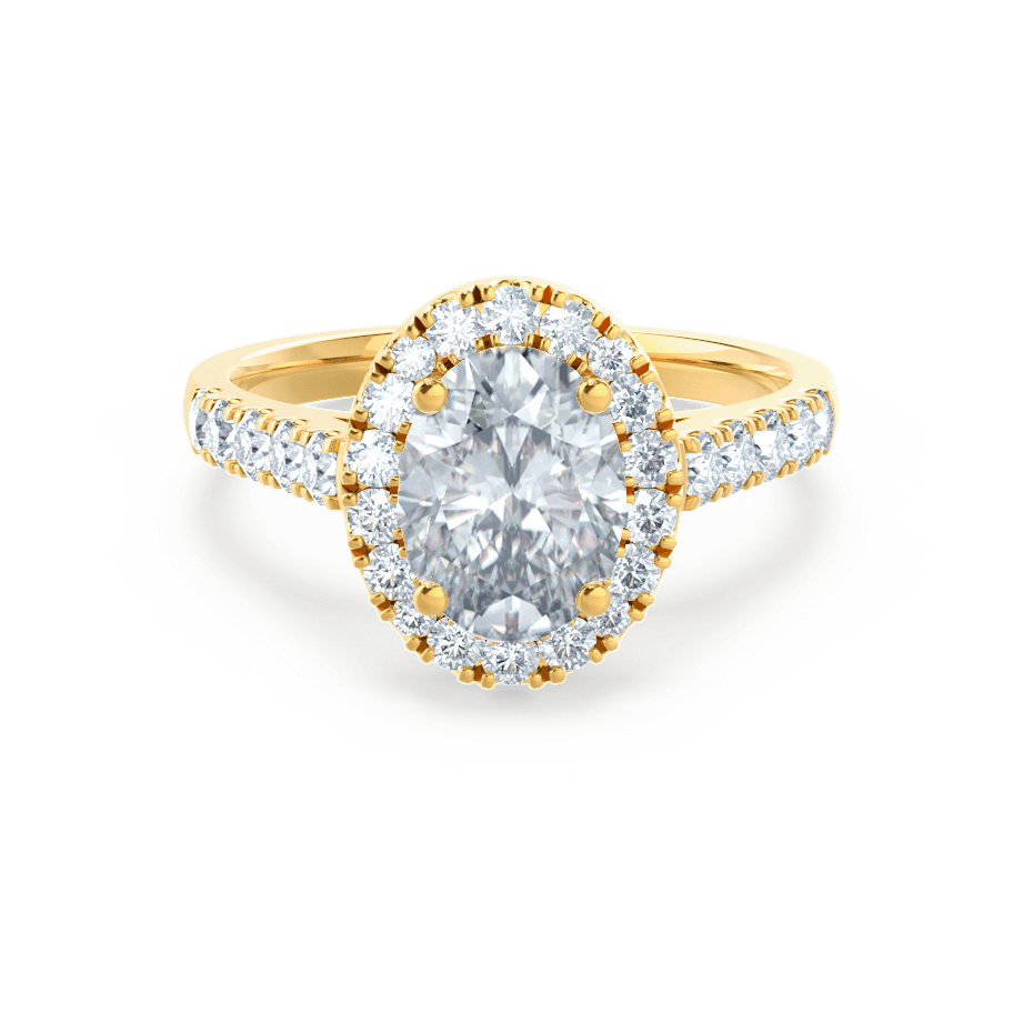 1.50 CT Oval Halo CVD E/VVS2 Diamond Engagement Ring