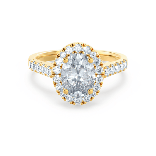 1.50 CT Oval Halo CVD E/VVS2 Diamond Engagement Ring
