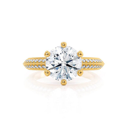 1.20 CT Round Pave Setting CVD G/VVS2 Diamond Engagement Ring