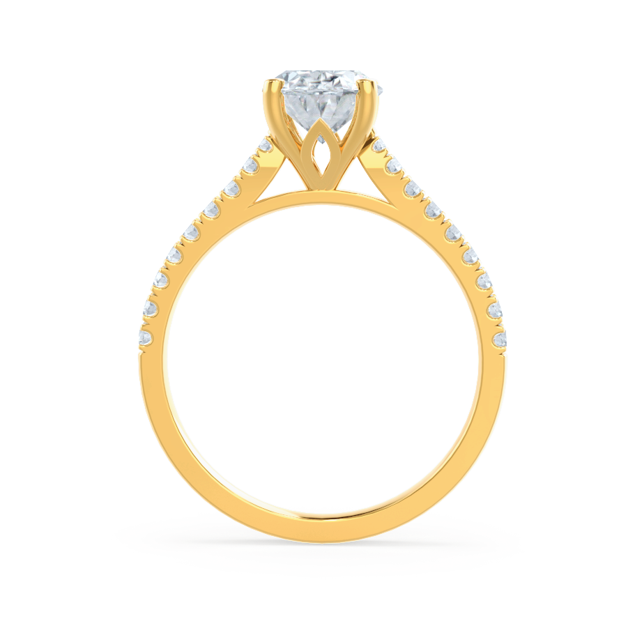 1.50 CT Oval Pave Setting CVD G/VS2 Diamond Engagement Ring