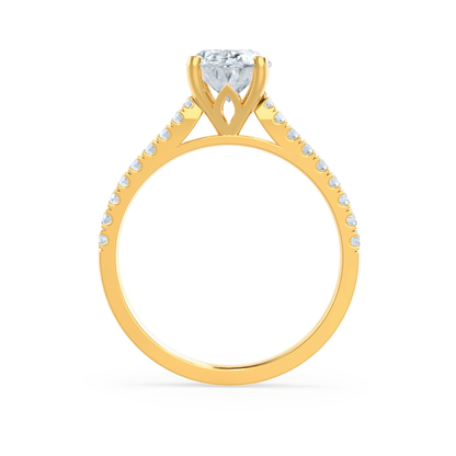 1.50 CT Oval Pave Setting CVD G/VS2 Diamond Engagement Ring