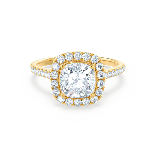 1.20 CT Cushion Halo CVD E/VVS2 Diamond Engagement Ring