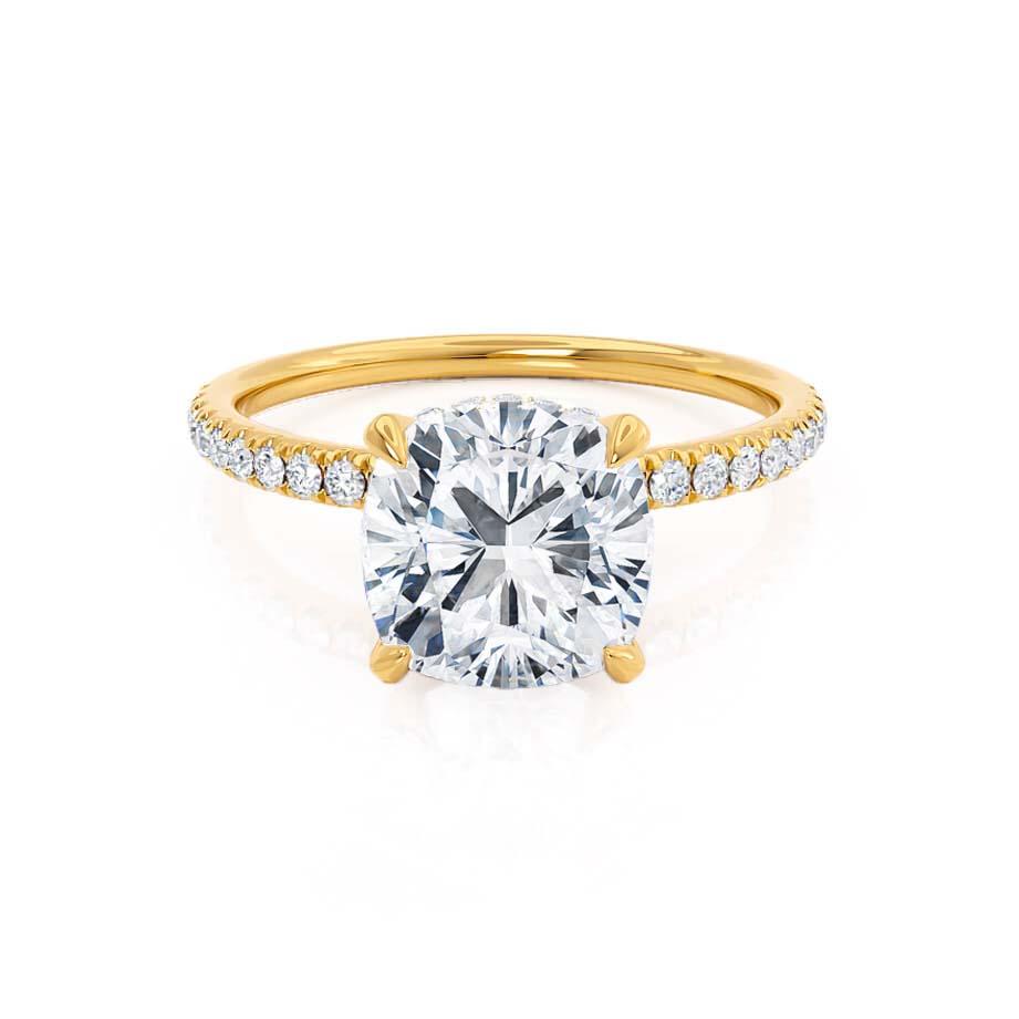 2.50 CT Cushion Hidden Halo CVD F/VS1 Diamond Engagement Ring