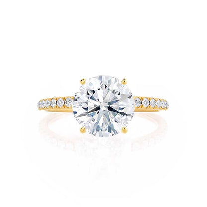 1.0 CT Round Pave Setting CVD F/VVS2 Diamond Engagement Ring