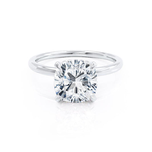 1.0 CT Cushion Hidden Halo CVD E/VS2 Diamond Engagement Ring