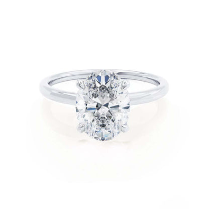 1.50 CT Oval Hidden Halo CVD  F/VVS1 Diamond Engagement Ring