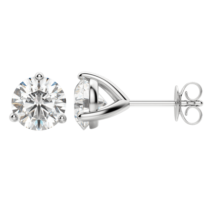 0.50 CT-4.0 CT Round Solitaire CVD F/VS Diamond Earrings