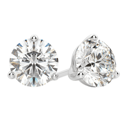 0.50 CT-4.0 CT Round Solitaire CVD F/VS Diamond Earrings