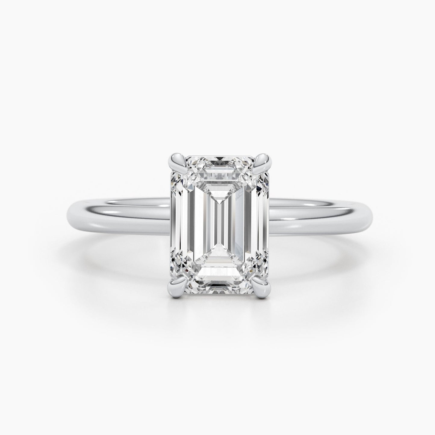 1.79ct Emerald F- VS Solitaire Diamond Engagement Ring