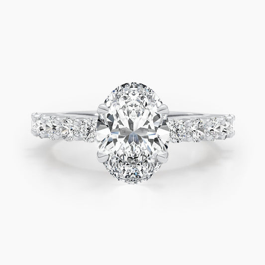 2.79ct Oval E- VS Pave Diamond Engagement Ring