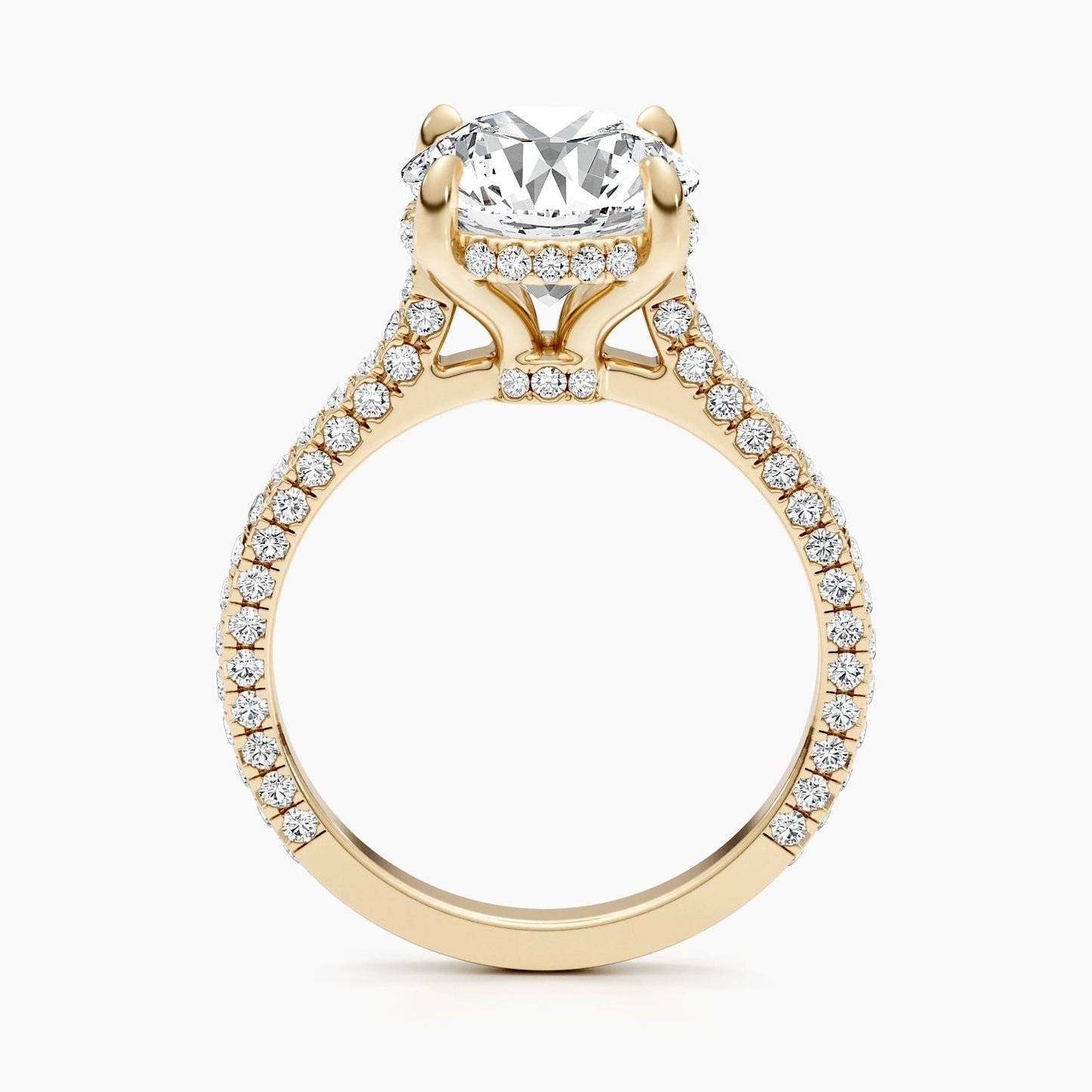 2.8ct Round F- VS Hidden Halo & Pave Diamond Engagement Ring