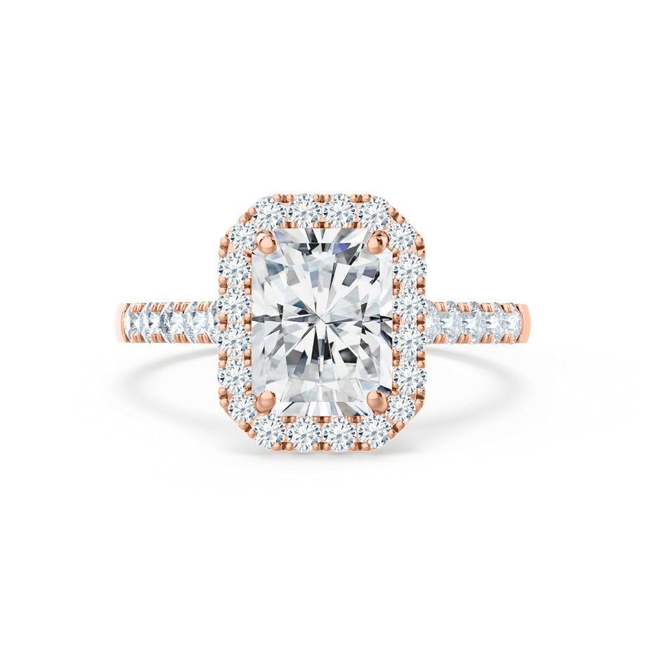 2.50 CT Radiant Halo CVD G/VS2 Diamond Engagement Ring