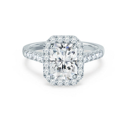 2.50 CT Radiant Halo CVD G/VVS1 Diamond Engagement Ring