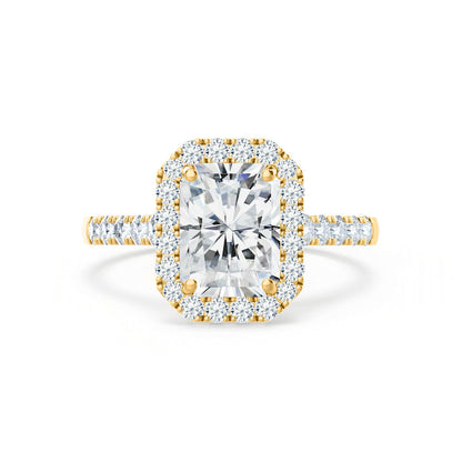 1.50 CT Radiant Halo CVD E/VS1 Diamond Engagement Ring