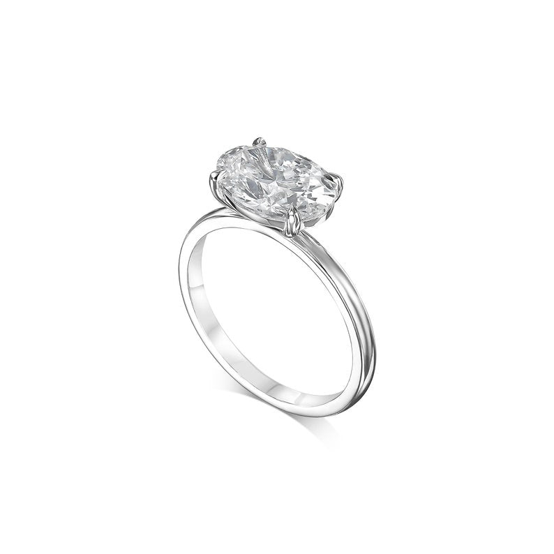 2.50 CT Oval Solitaire CVD E/VS2 Diamond Engagement Ring