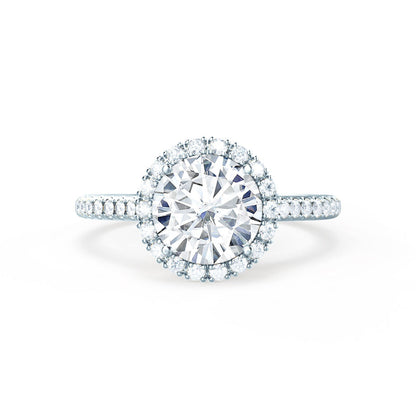 1.0 CT Round Halo CVD F/VS2 Diamond Engagement Ring