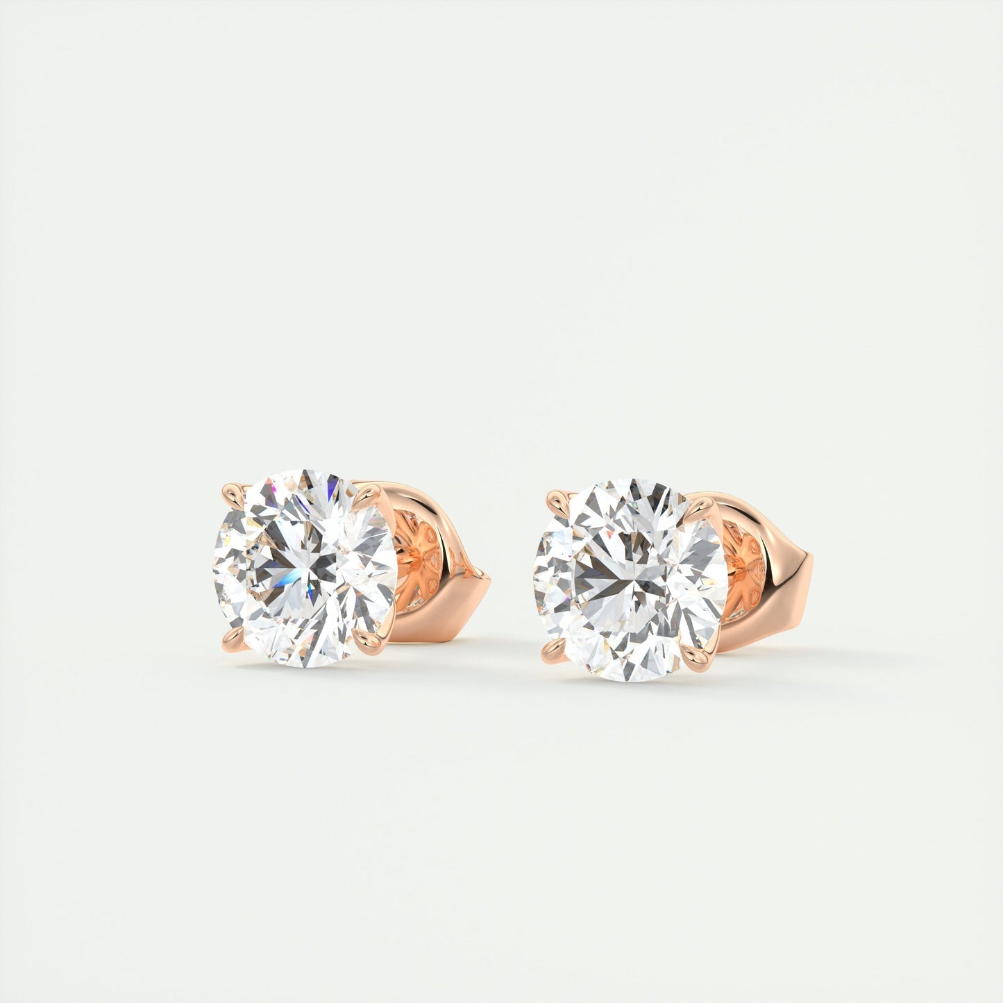 1.0 CT Round Solitaire CVD G/VS Diamond Earrings