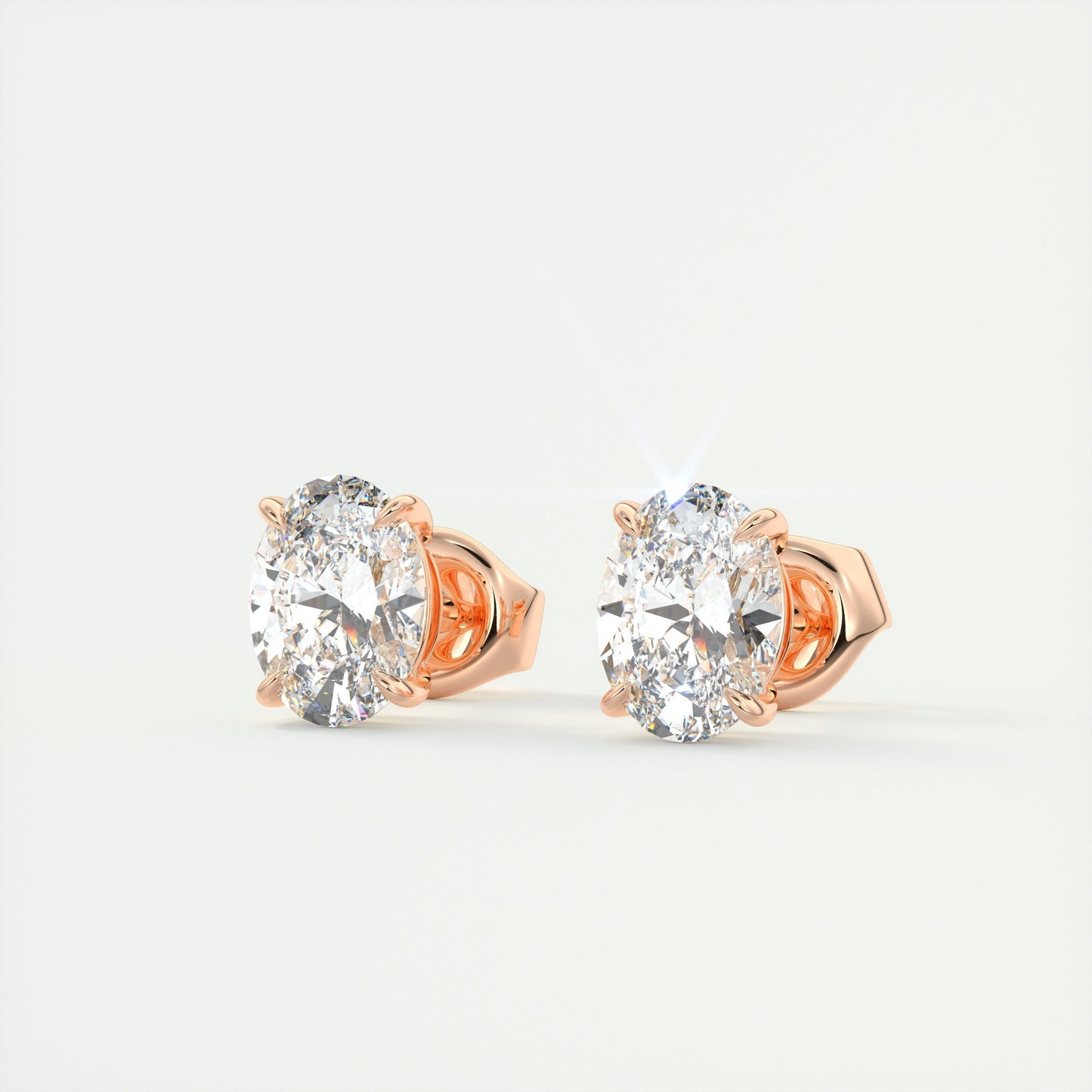 1.0 CT Oval Solitaire CVD G/VS Diamond Earrings