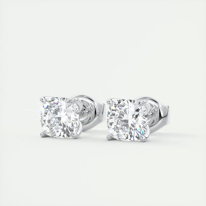 1.0 CT Round Solitaire CVD G/VS Diamond Earrings